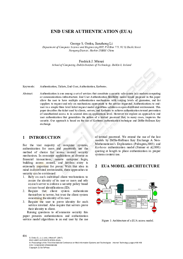 (PDF) End User Authentication (Eua)