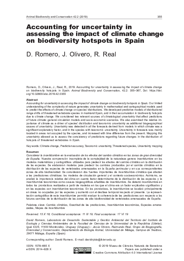 (PDF) Accounting for uncertainty in assessing the impact of climate ...