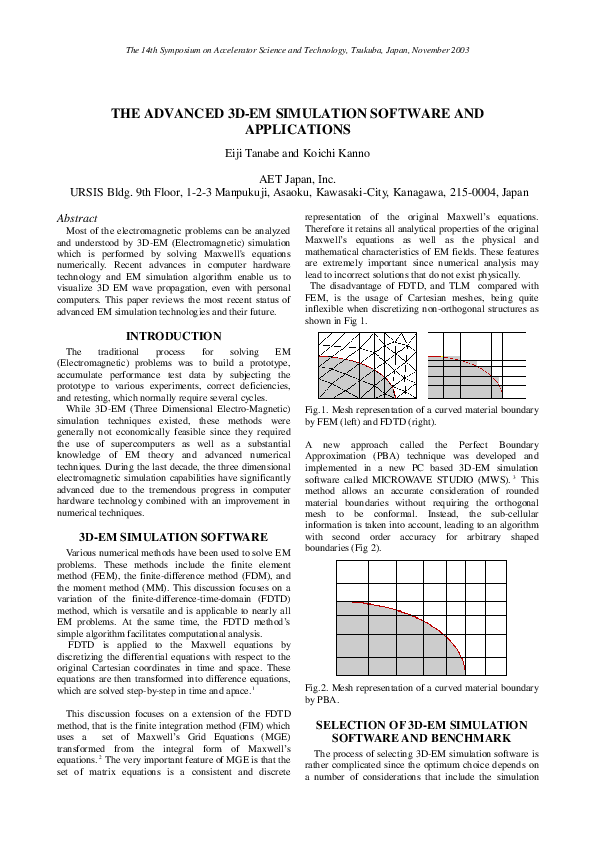 (PDF) The Advanced 3D-EM Simulation Software and Applications