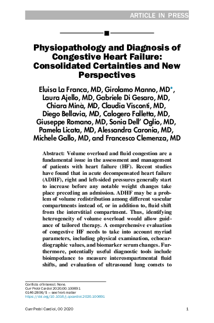 (PDF) Physiopathology and Diagnosis of Congestive Heart Failure ...
