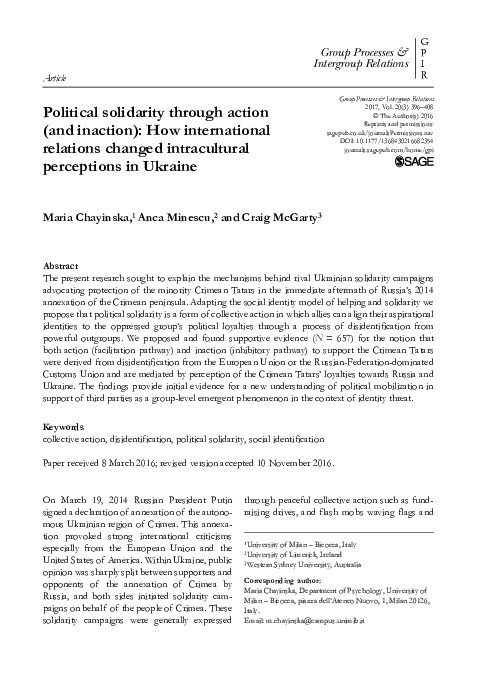 (PDF) Political solidarity through action (and inaction): How ...