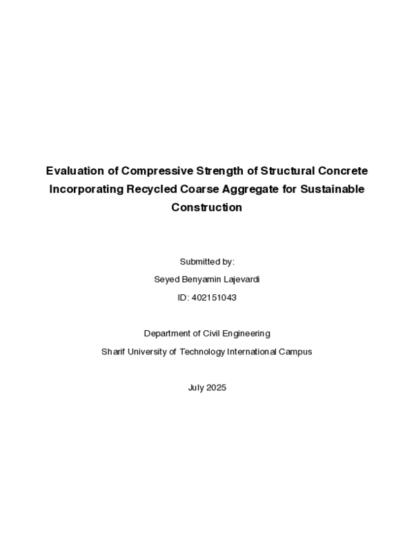 (PDF) Evaluation of Compressive Strength of Structural Concrete ...
