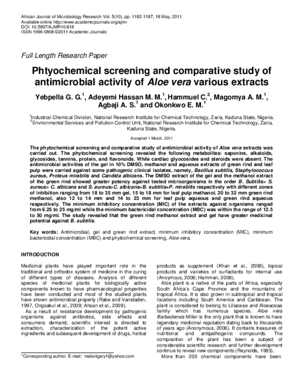 (PDF) Phtyochemical screening and comparative study of antimicrobial ...