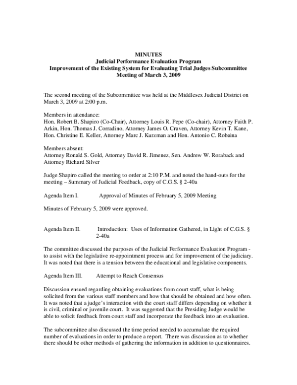 (PDF) MINUTES Judicial Performance Evaluation Program Improvement of ...