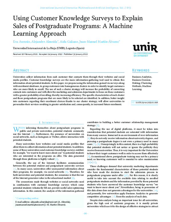 (PDF) Using Customer Knowledge Surveys to Explain Sales of Postgraduate ...