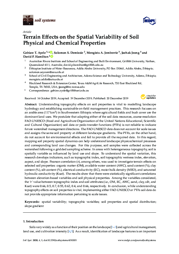(PDF) Terrain Effects on the Spatial Variability of Soil Physical and ...