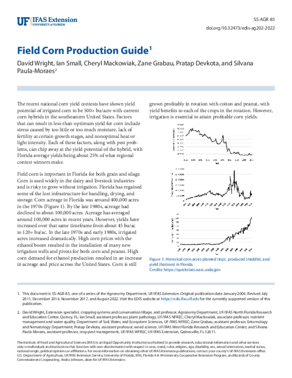 (PDF) Field Corn Production Guide