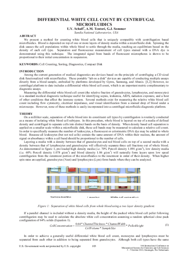 (PDF) Differential white cell count by centrifugal microfluidics