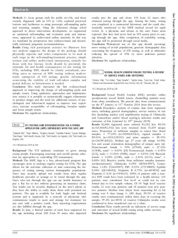 (PDF) P049 STI testing and documentation via a phone application (app ...