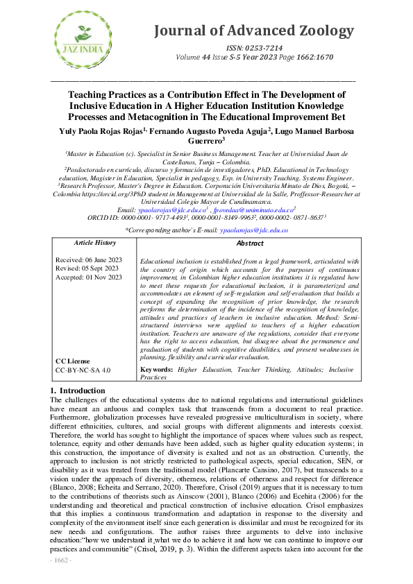 (PDF) Teaching Practices as a Contribution Effect in The Development of ...