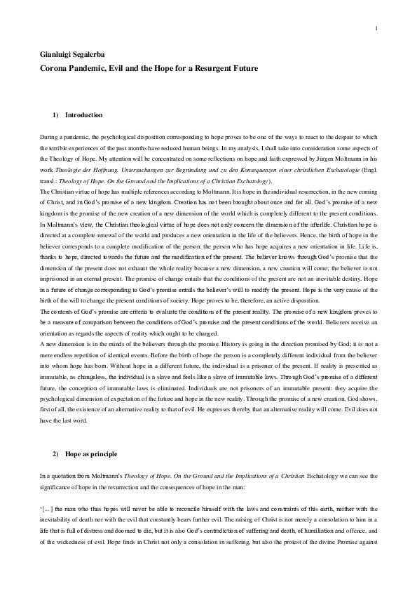 (PDF) Corona Pandemic, Evil and the Hope for a Resurgent Future - COVID ...