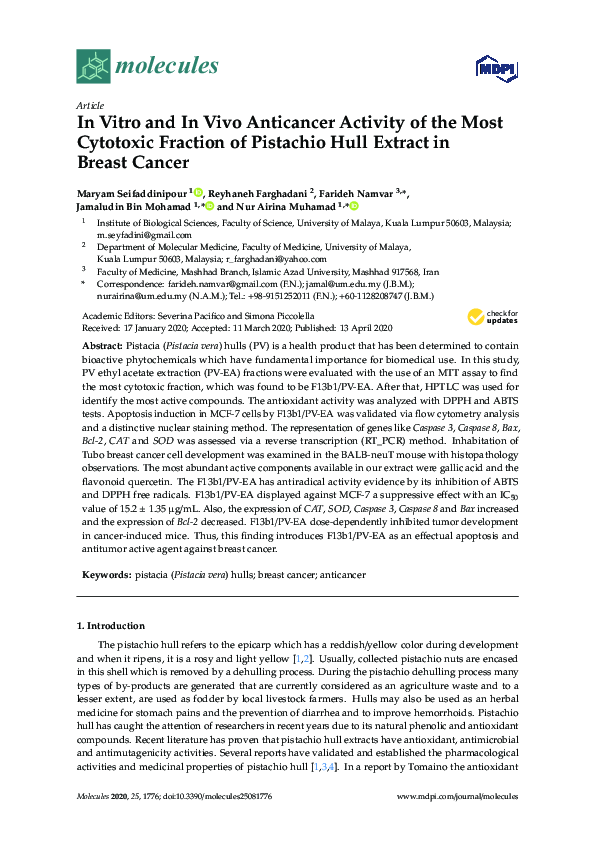(PDF) In Vitro and In Vivo Anticancer Activity of the Most Cytotoxic ...