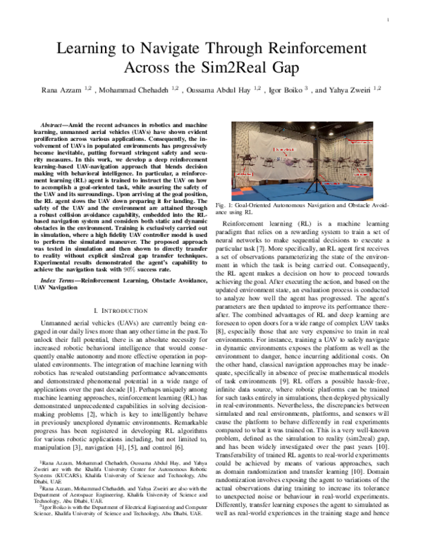 (PDF) Learning to Navigate Through Reinforcement Across the Sim2Real Gap