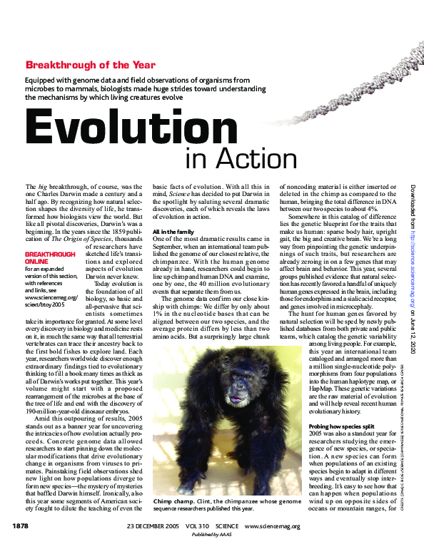 (PDF) Evolution in Action