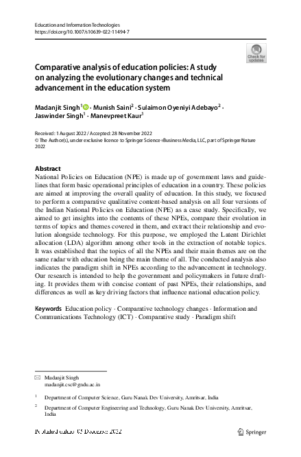 (PDF) Comparative analysis of education policies: A study on analyzing ...