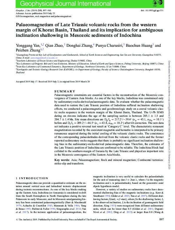 (PDF) Palaeomagnetism of Late Triassic volcanic rocks from the western ...