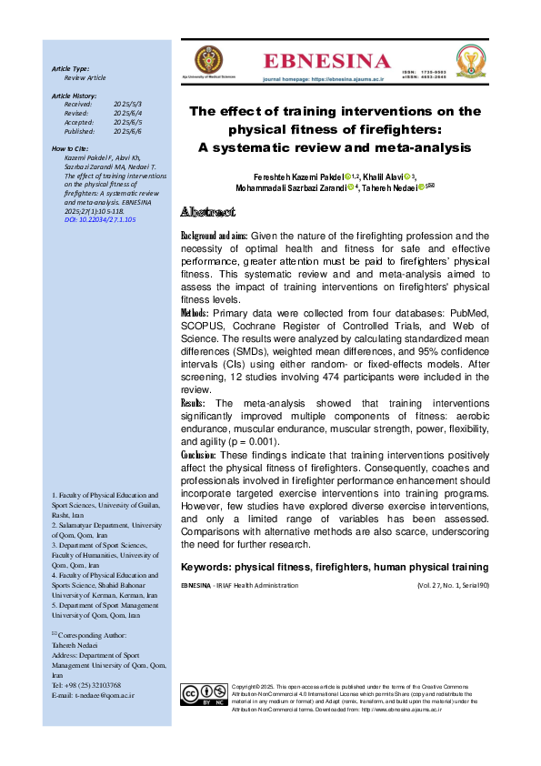 (PDF) The effect of training interventions on the physical fitness of ...