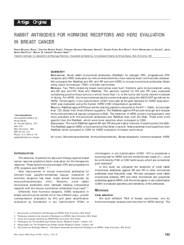 (PDF) Rabbit antibodies for hormone receptors and HER2 evaluation in ...