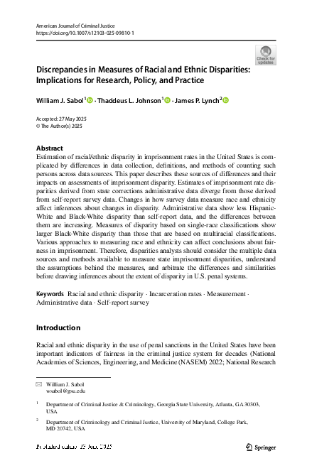 (PDF) Discrepancies in Measures of Racial and Ethnic Disparities ...