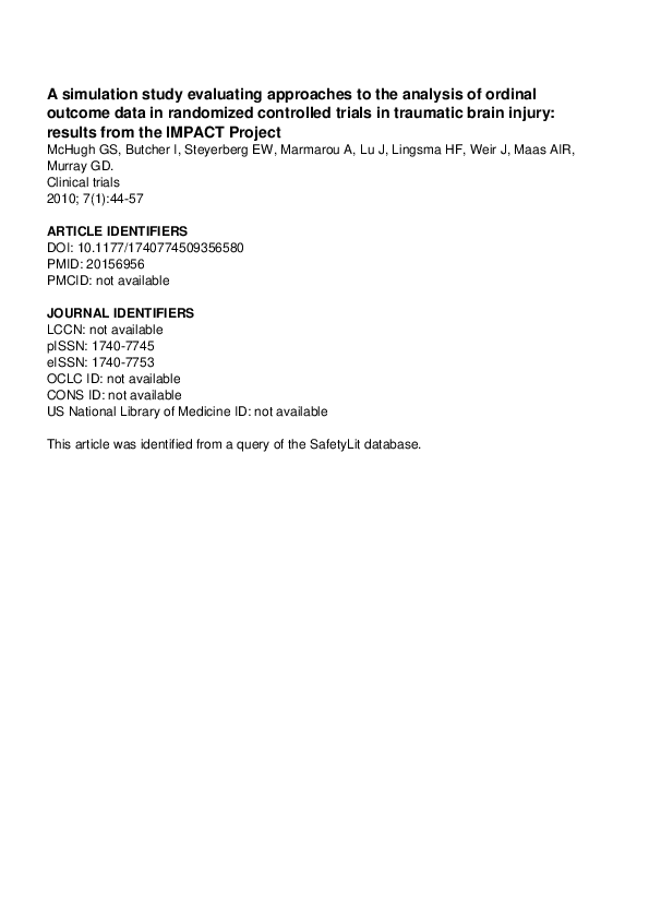 (PDF) A simulation study evaluating approaches to the analysis of ...