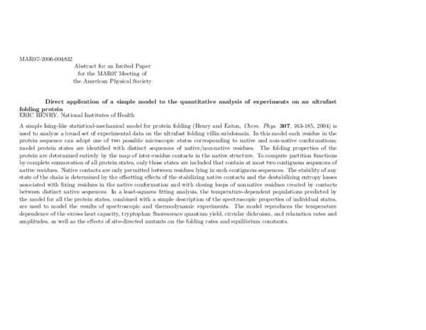 (PDF) Direct application of a simple model to the quantitative analysis ...