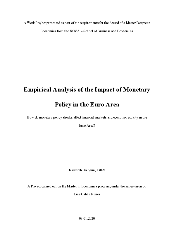 (PDF) Empirical analysis of the impact of monetary policy in the Euro Area