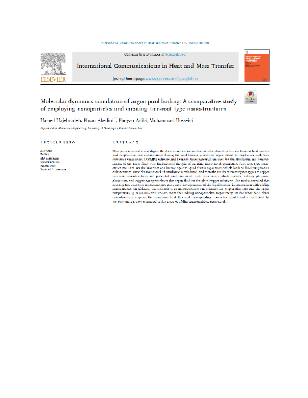 (PDF) Molecular dynamics simulation of argon pool boiling: A ...