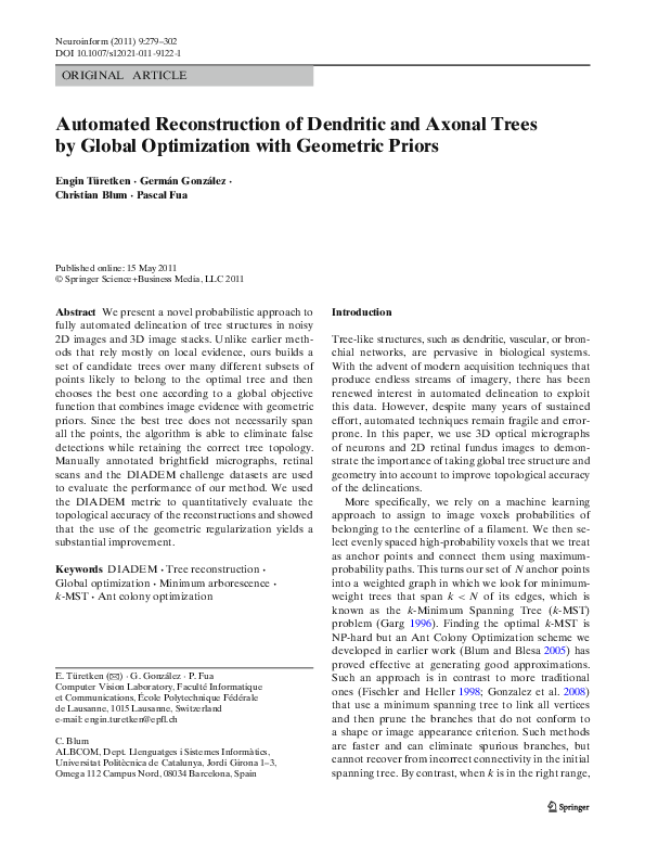 (PDF) Automated Reconstruction of Dendritic and Axonal Trees by Global ...