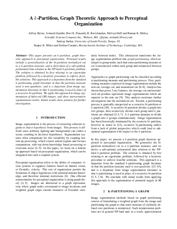 (PDF) A k-partition, graph theoretic approach to perceptual organization