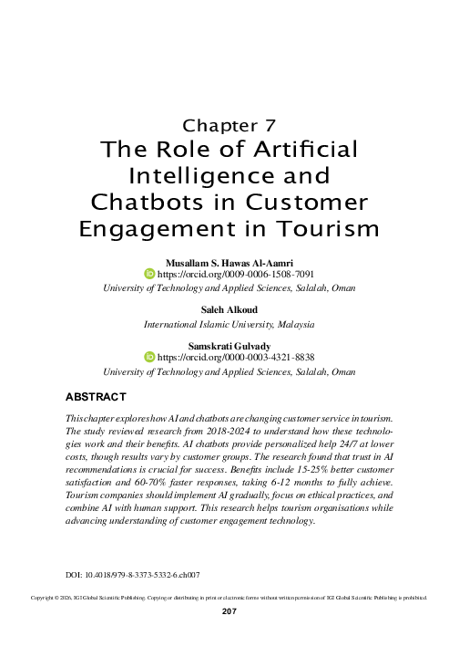 (PDF) The Role of Artificial Intelligence and Chatbots in Customer ...