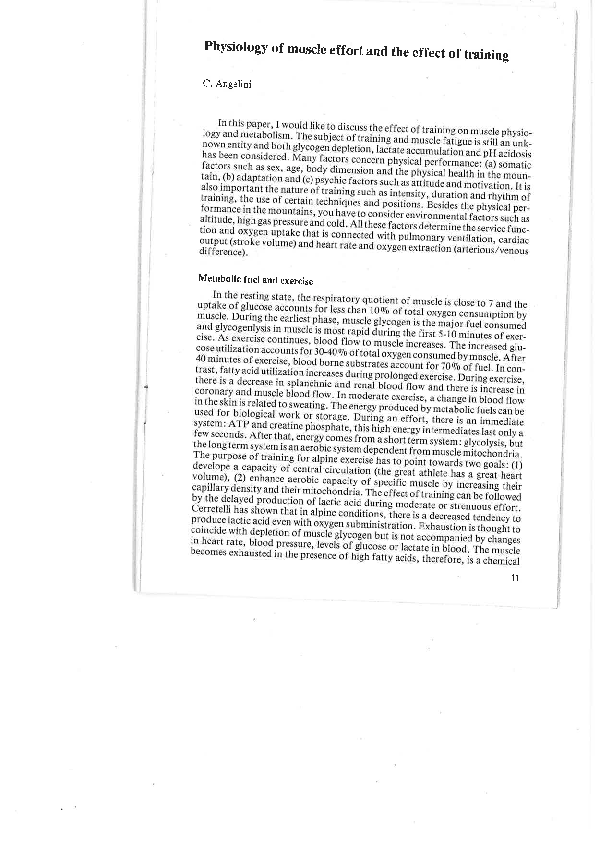 (PDF) Physiology of Muscle effort and the effect of training