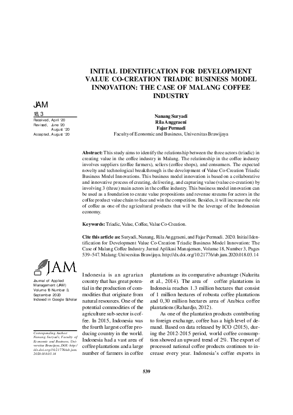 (PDF) Initial Identification for Development Value Co-Creation Triadic ...
