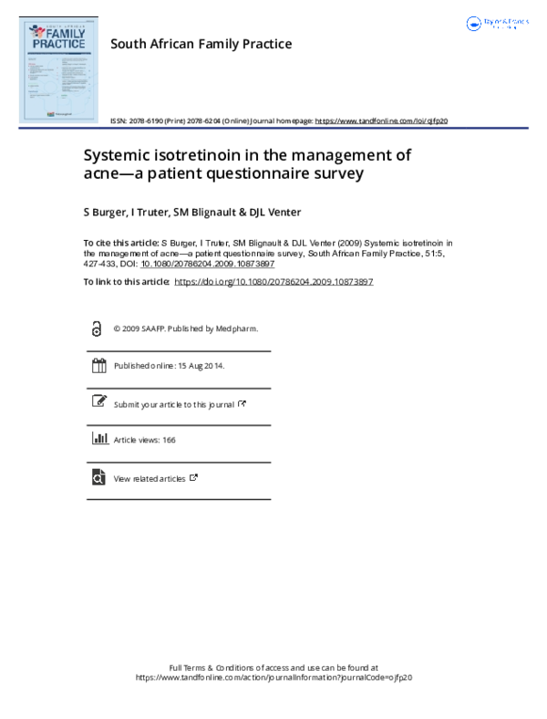(PDF) Systemic isotretinoin in the management of acne—a patient ...