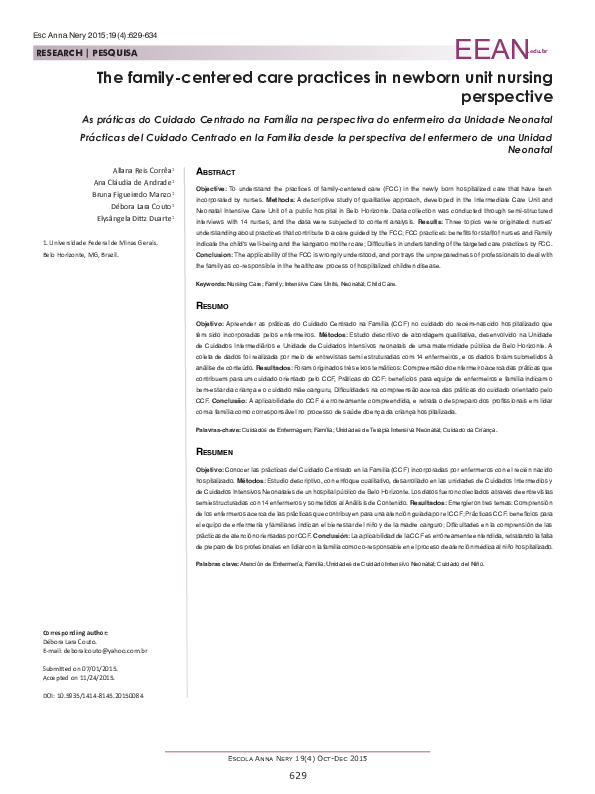 (PDF) The family-centered care practices in newborn unit nursing ...