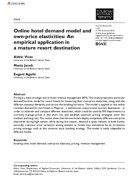 (PDF) Online hotel demand model and own-price elasticities: An ...