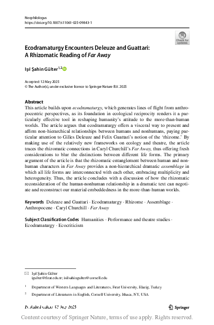 (PDF) Ecodramaturgy Encounters Deleuze and Guattari: A Rhizomatic ...