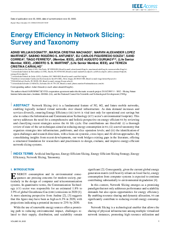 (PDF) Energy Efficiency in Network Slicing: Survey and Taxonomy