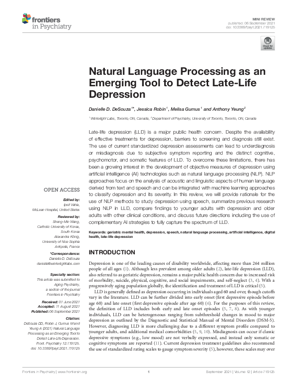 (PDF) Natural Language Processing as an Emerging Tool to Detect Late ...