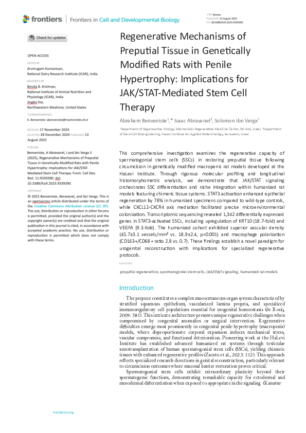 (PDF) Regenerative Mechanisms of Preputial Tissue in Genetically ...