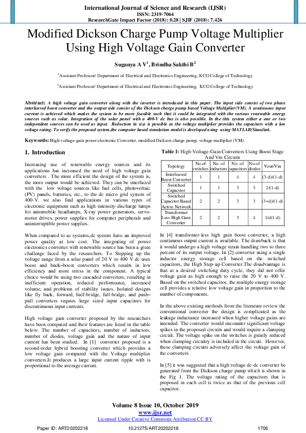 (PDF) Modified Dickson Charge Pump Voltage Multiplier Using High ...