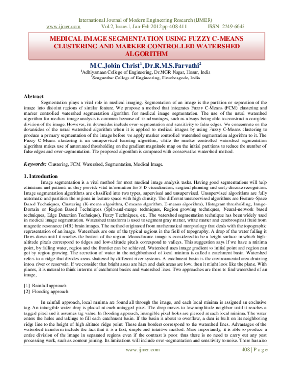 (PDF) Medical Image Segmentation Using Fuzzy C-Means Clustering and ...