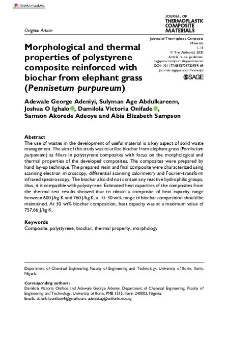(PDF) Morphological and thermal properties of polystyrene composite ...