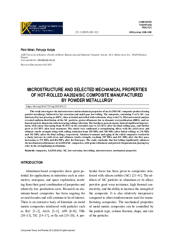 (PDF) MICROSTRUCTURE AND SELECTED MECHANICAL PROPERTIES OF HOT-ROLLED ...