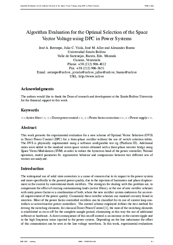 (PDF) Algorithm evaluation for the optimal selection of the space ...