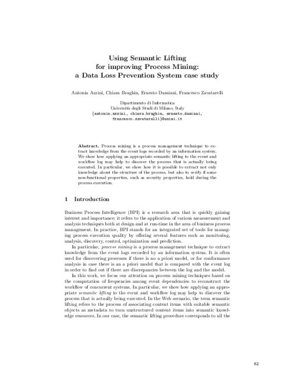 (PDF) Using semantic lifting for improving process mining : a data loss ...