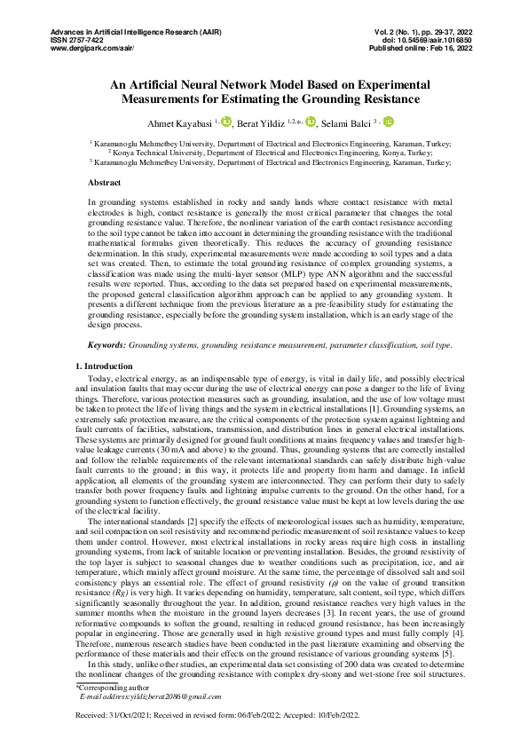 (PDF) An Artificial Neural Network Model Based on Experimental ...