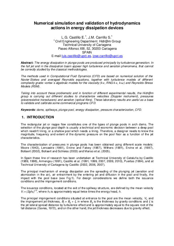 (PDF) Numerical simulation and validation of hydrodynamics actions in ...