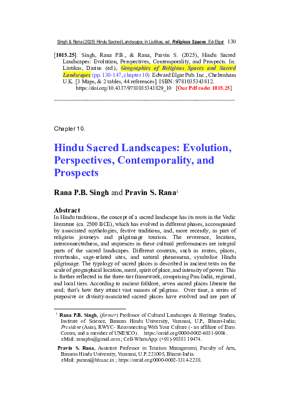 (PDF) [1015.25]. Singh, Rana P.B., & Rana, Pravin S. (2025), Hindu ...