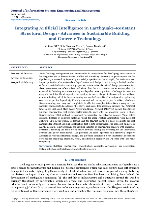 (PDF) Integrating Artificial Intelligence in Earthquake-Resistant ...