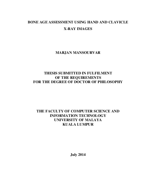 (PDF) Bone Age Assessment Using Hand and Clavicle X-Ray Images